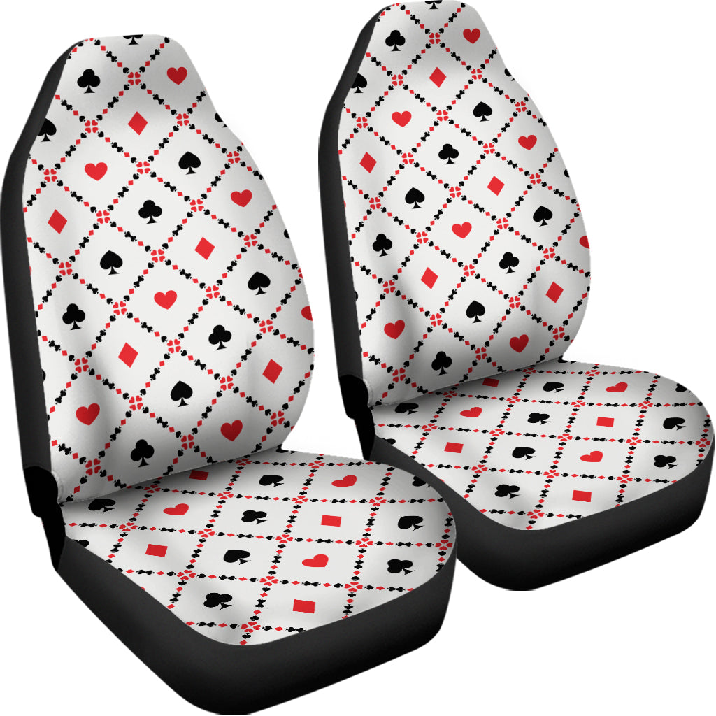 Poker Playing Card Suits Pattern Print Universal Fit Car Seat Covers