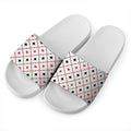 Poker Playing Card Suits Pattern Print White Slide Sandals