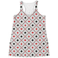 Poker Playing Card Suits Pattern Print Women's Racerback Tank Top
