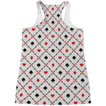 Poker Playing Card Suits Pattern Print Women's Racerback Tank Top