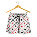 Poker Playing Card Suits Pattern Print Women's Shorts