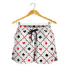 Poker Playing Card Suits Pattern Print Women's Shorts