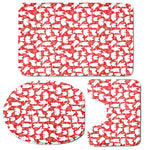 Polar Bear And Snowflake Pattern Print 3 Piece Bath Mat Set