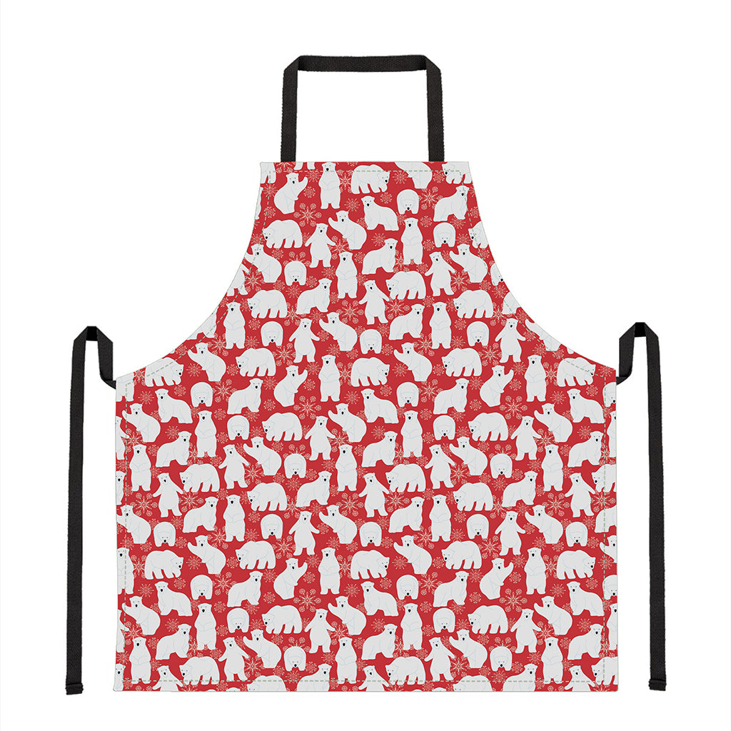 Polar Bear And Snowflake Pattern Print Apron