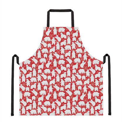 Polar Bear And Snowflake Pattern Print Apron