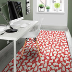 Polar Bear And Snowflake Pattern Print Area Rug