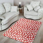 Polar Bear And Snowflake Pattern Print Area Rug