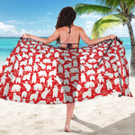 Polar Bear And Snowflake Pattern Print Beach Sarong Wrap