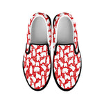 Polar Bear And Snowflake Pattern Print Black Slip On Shoes