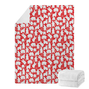 Polar Bear And Snowflake Pattern Print Blanket