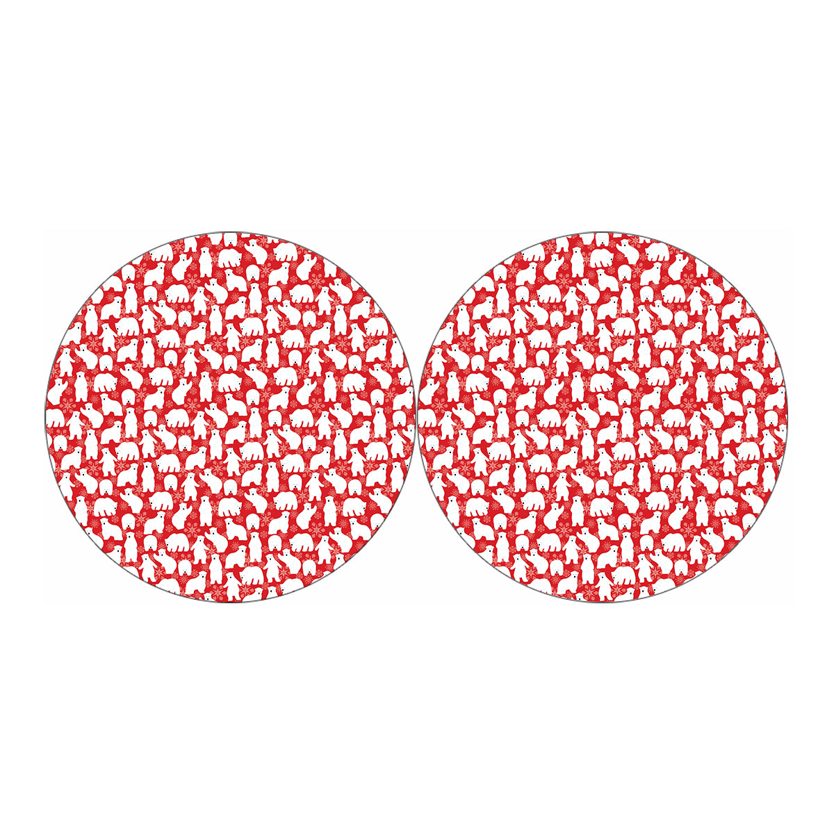 Polar Bear And Snowflake Pattern Print Car Coasters