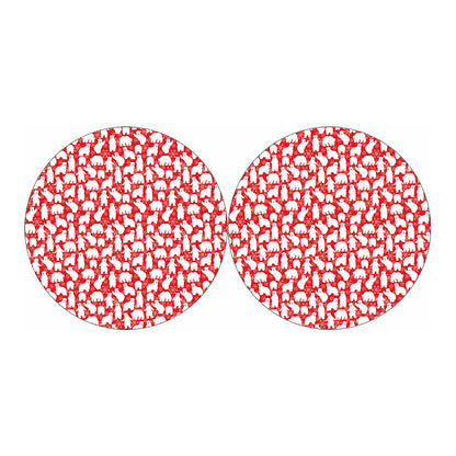 Polar Bear And Snowflake Pattern Print Car Coasters