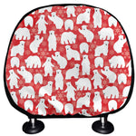 Polar Bear And Snowflake Pattern Print Car Headrest Covers