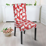 Polar Bear And Snowflake Pattern Print Dining Chair Slipcover