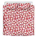 Polar Bear And Snowflake Pattern Print Duvet Cover Bedding Set