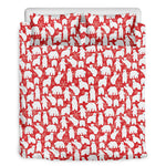 Polar Bear And Snowflake Pattern Print Duvet Cover Bedding Set