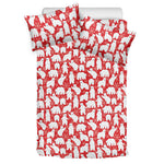 Polar Bear And Snowflake Pattern Print Duvet Cover Bedding Set