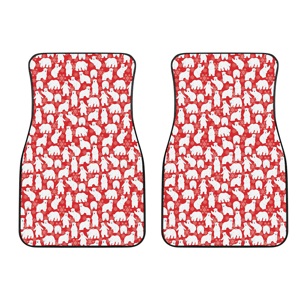 Polar Bear And Snowflake Pattern Print Front Car Floor Mats