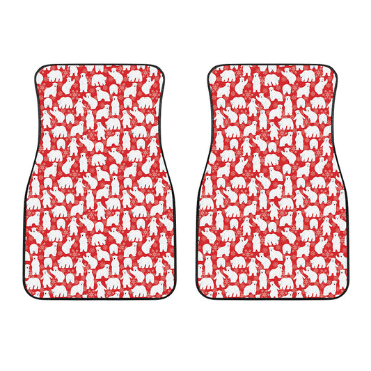 Polar Bear And Snowflake Pattern Print Front Car Floor Mats