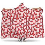 Polar Bear And Snowflake Pattern Print Hooded Blanket