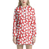 Polar Bear And Snowflake Pattern Print Hoodie Dress