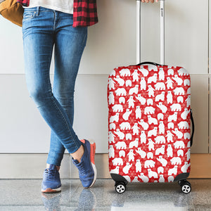 Polar Bear And Snowflake Pattern Print Luggage Cover