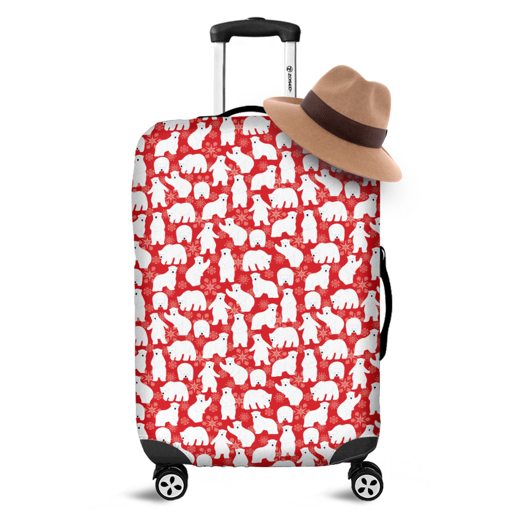 Polar Bear And Snowflake Pattern Print Luggage Cover