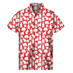 Polar Bear And Snowflake Pattern Print Men's Short Sleeve Shirt