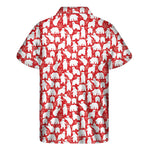 Polar Bear And Snowflake Pattern Print Men's Short Sleeve Shirt