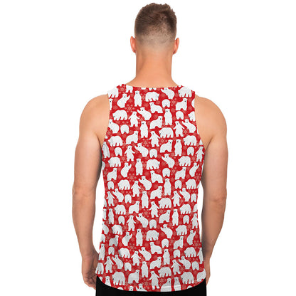 Polar Bear And Snowflake Pattern Print Men's Tank Top