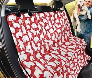 Polar Bear And Snowflake Pattern Print Pet Car Back Seat Cover