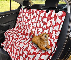 Polar Bear And Snowflake Pattern Print Pet Car Back Seat Cover