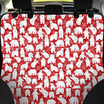 Polar Bear And Snowflake Pattern Print Pet Car Back Seat Cover