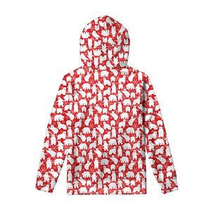 Polar Bear And Snowflake Pattern Print Pullover Hoodie