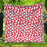 Polar Bear And Snowflake Pattern Print Quilt