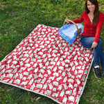Polar Bear And Snowflake Pattern Print Quilt
