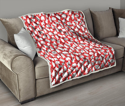 Polar Bear And Snowflake Pattern Print Quilt