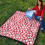 Polar Bear And Snowflake Pattern Print Quilt