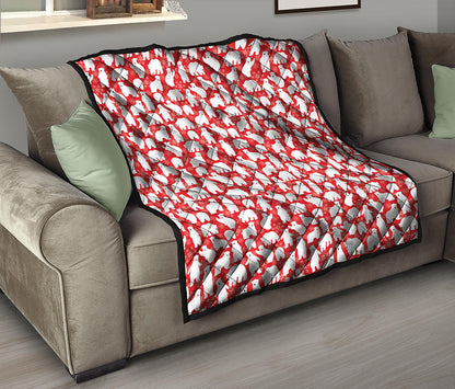 Polar Bear And Snowflake Pattern Print Quilt