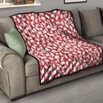 Polar Bear And Snowflake Pattern Print Quilt