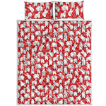 Polar Bear And Snowflake Pattern Print Quilt Bed Set