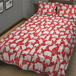 Polar Bear And Snowflake Pattern Print Quilt Bed Set