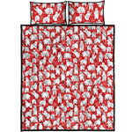 Polar Bear And Snowflake Pattern Print Quilt Bed Set