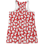 Polar Bear And Snowflake Pattern Print Women's Racerback Tank Top