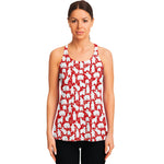 Polar Bear And Snowflake Pattern Print Women's Racerback Tank Top