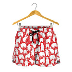 Polar Bear And Snowflake Pattern Print Women's Shorts