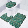 Polar Bear Knitted Pattern Print 3 Piece Bath Mat Set