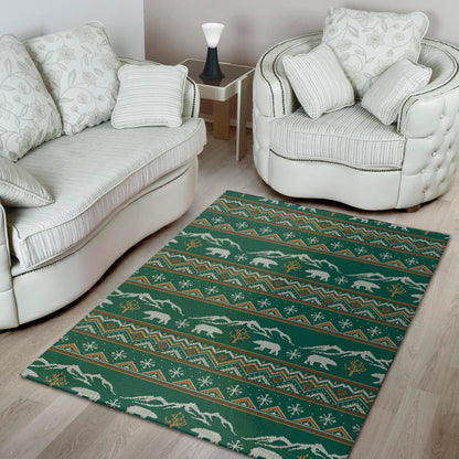 Polar Bear Knitted Pattern Print Area Rug