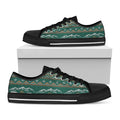 Polar Bear Knitted Pattern Print Black Low Top Sneakers