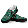 Polar Bear Knitted Pattern Print Black Slip On Sneakers
